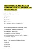 LASER TECHNICIAN PRACTICE EXAM PAPER 2026 COMPLETE QUESTIONS AND VERIFIED ANSWERS