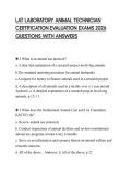 LAT LABORATORY ANIMAL TECHNICIAN CERTIFICATION EVALUATION EXAMS 2026 QUESTIONS WITH ANSWERS