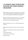 LAT LABORATORY ANIMAL TECHNICIAN FINAL EXAM SCRIPT 2026 COMPLETE QUESTIONS AND SOLUTIONS