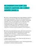 RN LEADERSHIP EXAM SCRIPT 2026 COMPLETE QUESTIONS AND CORRECT ANSWERS GRADED A&plus;