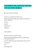 RN LEADERSHIP FINAL PAPER 2026 QUESTIONS WITH SOLUTIONS GRADED A&plus;