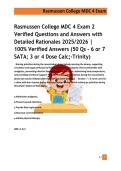Rasmussen College MDC 4 Exam 2   Verified Questions and Answers with   Detailed Rationales 2025&sol;2026 &vert;   100&percnt; Verified Answers &lpar;50 Qs - 6 or 7   SATA&semi; 3 or 4 Dose Calc&semi;-Trinity&rpar; 