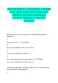 SAFE MATERNITY & PEDIATRIC NURSING CARE FINAL EXAM QUESTIONS WITH CORRECT DETAILED ANSWERS &vert;&vert; ALREADY GRADED A&plus; <RECENT VERSION>