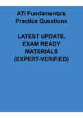 ATI Fundamentals Practice Questions 2026 &vert; RN Exam Prep & Verified Answers &vert; Nursing Study Guide PDF