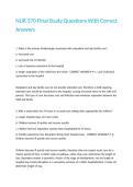 NUR 370 Final Study Questions With Correct Answers