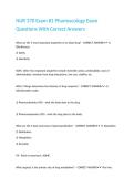 NUR 370 Exam -1 Pharmacology Exam Questions With Correct Answers