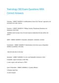 Toxicology 300 Exam Questions With Correct Answers