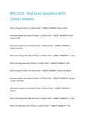 BPS 2110 - Final Exam Questions With Correct Answers