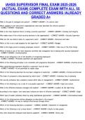 IAHSS SUPERVISOR FINAL EXAM 2025-2026 &lpar;&period;&period;&period; CORRECT ANSWERS ALREADY GRADED A&plus;&period;