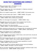 IAHSS TEST QUESTIONS AND CORRECT ANSWERS&period;