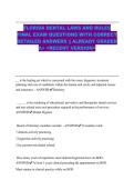 FLORIDA DENTAL LAWS AND RULES FINAL EXAM QUESTIONS WITH CORRECT DETAILED ANSWERS &vert;&vert; ALREADY GRADED A&plus; <RECENT VERSION>     &lowbar;&lowbar; is the healing art which is concerned with the exam&comma; diagnosis&comma; treatment planning and care of conditions within the human 