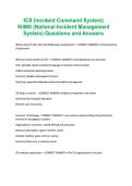 ICS &lpar;Incident Command System&rpar; NIMS &lpar;Nat&period;&period;&period;ment System&rpar; Questions and Answers&period;