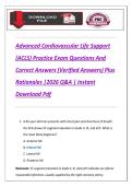 Advanced Cardiovascular Life Support  &lpar;ACLS&rpar; Practice Exam Questions And  Correct Answers &lpar;Verified Answers&rpar; Plus  Rationales &vert;2026 Q&A &vert; Instant  Download Pdf 