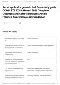 Aerial applicator generals test Exam study guide COMPLETE EXAM Newest 2026 Complete Questions and Correct Detailed Answers &lpar;Verified Answers&rpar; &vert;Already Graded A&plus;