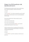 Primary Care PNP Exam Review with Questions and Answers
