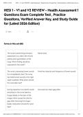 HESI 1 - V1 and V2 REVIEW - Health Assessment 1 Questions Exam Complete Test &comma; Practice Questions&comma; Verified Answer Key&comma; and Study Guide for &lpar;Latest 2026 Edition&rpar;