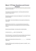Block 1 ITF Exam Questions and Correct Answers