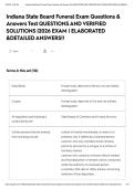 Indiana State Board Funeral Exam Questions & Answers Test QUESTIONS AND VERIFIED SOLUTIONS &vert;2026 EXAM &vert; ELABORATED &DETAILED ANSWERS&excl;&excl;
