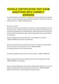 GOOGLE CERTIFICATION TEST EXAM QUESTIONS WITH CORRECT ANSWERS&period;