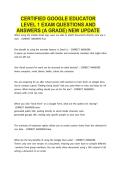 CERTIFIED GOOGLE EDUCATOR LEVEL 1 EXAM QUESTIONS AND ANSWERS &lpar;A GRADE&rpar; NEW UPDATE&period;pdf
