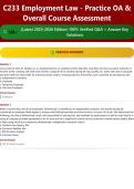 C233 Employment Law - Practice OA & Overall Course Assessment 120&plus; &lpar;Latest 2025-2026 Edition&rpar; 100&percnt; Verified Q&A &plus; Answer Key Solutions