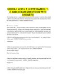 GOOGLE LEVEL 1 CERTIFICATION 1&comma;2 AND 3 EXAM QUESTIONS WITH ANSWERS