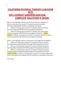 California&lowbar;Physical&lowbar;Therapy&lowbar;Law&lowbar;Exam&lowbar;with&lowbar;100&lowbar;Correct&lowbar;Answers&lowbar;