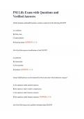 PSI Life Exam with Questions and Verified Answers
