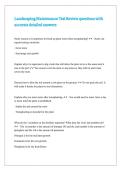 Landscaping Maintenance Test Review questions with accurate detailed answers