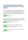 ATLS PRACTICE TEST 2026 ACTUAL EXAM 250&plus; REAL QUESTIONS AND ANSWERS &vert;&vert;100&percnt; VERIFIED ANSWERS