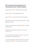 RN Concept based Assessment level 1 with Questions and Verified Solutions