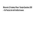 Wisconsin LE Academy Phase 1 Sample Questions 2026 &ndash; Full Practice Set with Verified Answers &lpar;2 Files&rpar;