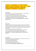 ATI Critical Thinking Proctored Exam Latest Version 2025-2026 - Real Exam Questions with Verified Correct Answers &lpar;Graded A&plus;&comma; Complete Guide&rpar;