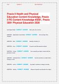 Health and PE Praxis 5857 Study Guide &vert; 2026 Questions & Correct Answers &vert; Graded A&plus; NEXA
