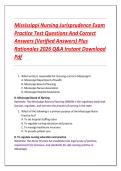 Mississippi Nursing Jurisprudence Exam  Practice Test Questions And Correct  Answers &lpar;Verified Answers&rpar; Plus  Rationales 2026 Q&A Instant Download  Pdf 