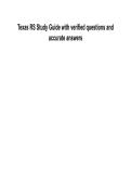 Texas RS Study Guide &mdash; Verified Questions & Answers