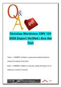 Christian Worldview CWV 101 &ndash; Theism&comma; Worldview Tests & Biblical Foundations &lpar;40 Key Concepts&rpar; 2026 Exam Review