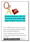 Christian Worldview CWV 101 &ndash; Theology&comma; Biblical Metanarrative & Worldview Analysis &lpar;120 Key Concepts&rpar; 2026 Final Exam Study Guide