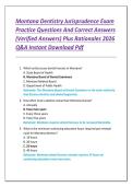 Montana Dentistry Jurisprudence Exam  Practice Questions And Correct Answers  &lpar;Verified Answers&rpar; Plus Rationales 2026  Q&A Instant Download Pdf 