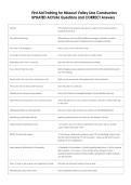 First Aid Training for Missouri Valley Line Constructors  UPDATED ACTUAL Questions and CORRECT Answers
