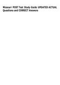 Missouri POST Test Study Guide UPDATED ACTUAL  Questions and CORRECT Answers