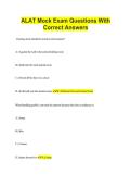 ALAT Mock Exam Questions With Correct Answers