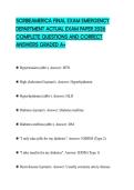 SCRIBEAMERICA FINAL EXAM EMERGENCY DEPARTMENT ACTUAL EXAM PAPER 2026 COMPLETE QUESTIONS AND CORRECT ANSWERS GRADED A&plus;