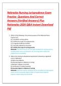 Nebraska Nursing Jurisprudence Exam  Practice  Questions And Correct  Answers &lpar;Verified Answers&rpar; Plus  Rationales 2026 Q&A Instant Download  Pdf 