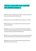 SOFTBALL EXAM SCRIPT 2026 QUESTIONS WITH ANSWERS GRADED A&plus;