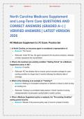North Carolina Medicare Supplement and Long-Term Care Exam 2026 &vert; 180&plus; Verified Q&A &vert; Graded A&plus; NEXA