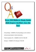 ECON 528 &ndash; Pricing Strategy&comma; Elasticity & Cost Theory &lpar;200&plus; Midterm Review Questions&rpar; 2026 Expert Verified Study Guide