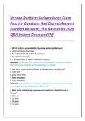 Nevada Dentistry Jurisprudence Exam  Practice Questions And Correct Answers  &lpar;Verified Answers&rpar; Plus Rationales 2026  Q&A Instant Download Pdf 
