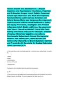 Human Growth and Development&comma; Lifespan Cognitive and Psychosocial Milestones&comma; Piagetian and Eriksonian Stages&comma; Infant Toddler Preschool School-Age Adolescent and Adult Development&comma; Family Patterns and Dynamics&comma; Nutrition and Caloric Needs&comma; Motor and Langu