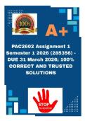 PAC2602 Assignment 1 Semester 1 2026 &lpar;285356&rpar; - DUE 31 March 2026&semi; 100&percnt; CORRECT AND TRUSTED SOLUTIONS